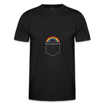 Rainbow Lesbian Pride LGBT Flag CSD Homosexual - Men's Functional T-Shirt - black - Front - AI Model Male 178 dark (178cm)