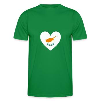Cyprus Flag Heart - Men's Functional T-Shirt - kelly green - Front - AI Model Male 178 dark (178cm)