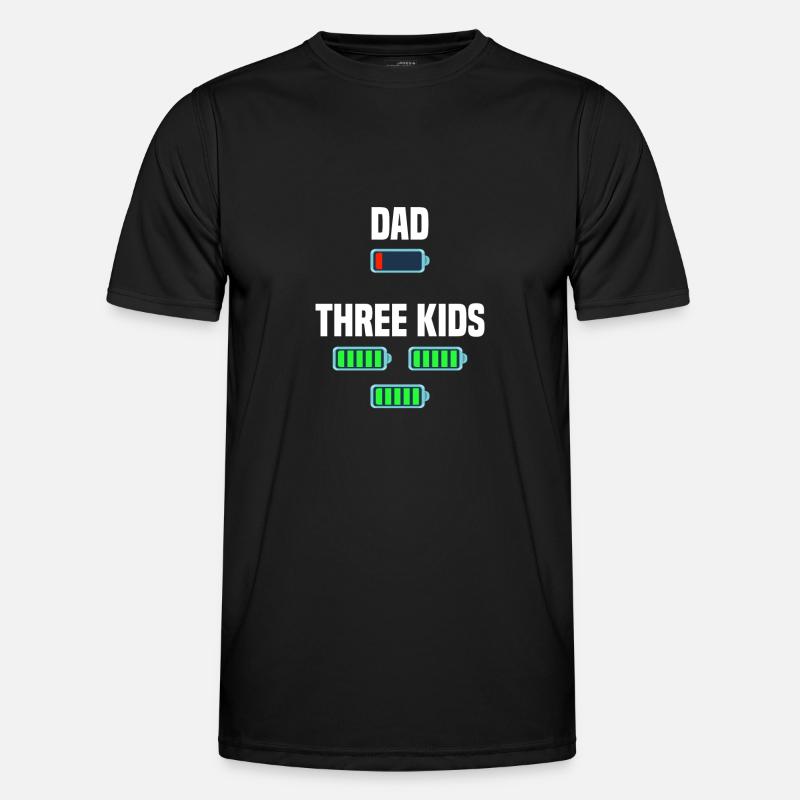 Dad and triplets - Men's Functional T-Shirt - black