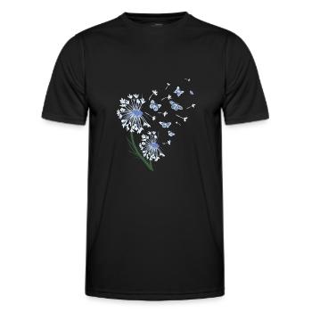 Cottagecore Aesthetic Dandelion - Men's Functional T-Shirt - black - Front - AI Model Male 178 dark (178cm)
