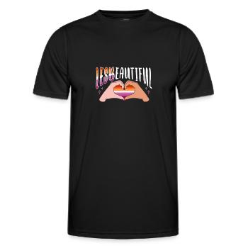 Lesbian Pride for a Lesbian Couple - Men's Functional T-Shirt - black - Front - AI Model Male 178 dark (178cm)