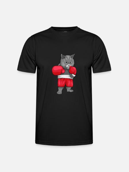 Boxing Cat Boxkatze - Men's Functional T-Shirt - black