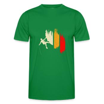 Klettern Retro - Männer Funktions-T-Shirt - Kelly Green - Vorne - AI Model Male 178 dark (178cm)