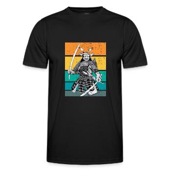 kampfkunst japanischer Samurai beim Ritual - Männer Funktions-T-Shirt - Schwarz - Vorne - AI Model Male 178 dark (178cm)