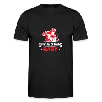 Schweiss Schweiss Baby - Schweisser - Männer Funktions-T-Shirt - Schwarz - Vorne - AI Model Male 178 dark (178cm)