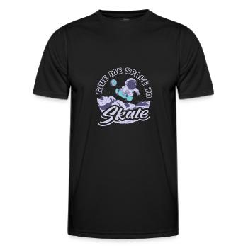 Skater astronaute Skateboard - T-shirt sport Homme - noir - Devant - AI Model Male 178 dark (178cm)