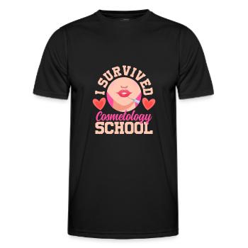 I Survived Cosmetology School Beauty Schönheit - Männer Funktions-T-Shirt - Schwarz - Vorne - AI Model Male 178 dark (178cm)