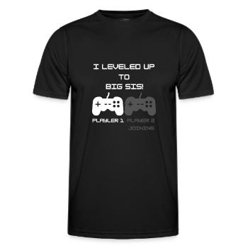 Level Up Gamer Gamer Gamecker Big Sis Soeur - T-shirt sport Homme - noir - Devant - AI Model Male 178 dark (178cm)
