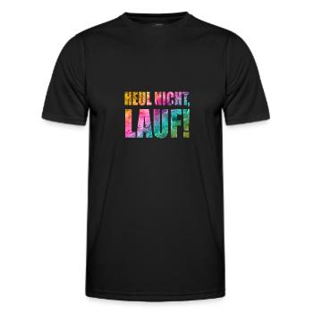 Heul nicht, Lauf! - Laufen, Joggen, Sport, Rennen - Männer Funktions-T-Shirt - Schwarz - Vorne - AI Model Male 178 dark (178cm)
