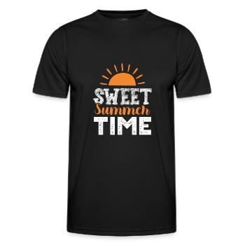 summertime summer - Men's Functional T-Shirt - black - Front - AI Model Male 178 dark (178cm)