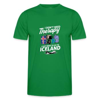 Iceland flag I Icelandic Souvenirs - T-shirt sport Homme - vert - Devant - AI Model Male 178 dark (178cm)
