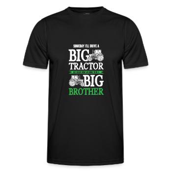 großer traktor großer bruder - Männer Funktions-T-Shirt - Schwarz - Vorne - AI Model Male 178 dark (178cm)