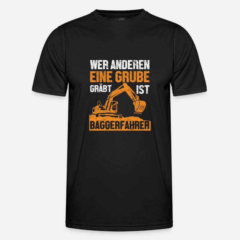 Bagger Baggerfahrer Baggerführer - Männer Funktions-T-Shirt - Schwarz