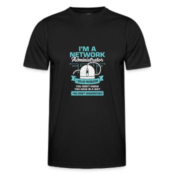 Administrateur du réseau Cadeau administrateur système - T-shirt sport Homme - noir - Devant - AI Model Male 178 dark (178cm)