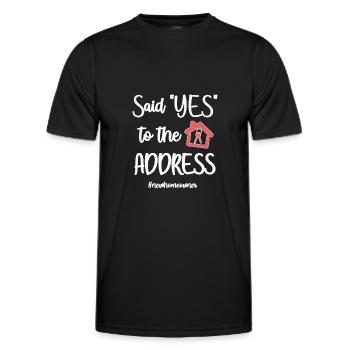 Fresh homeowner inauguration party house purchase - Men's Functional T-Shirt - black - Front - AI Model Male 178 dark (178cm)
