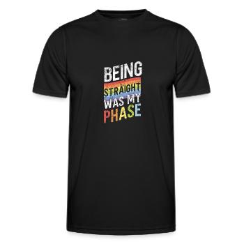LGBT Pride Rainbow Être hétéro - T-shirt sport Homme - noir - Devant - AI Model Male 178 dark (178cm)