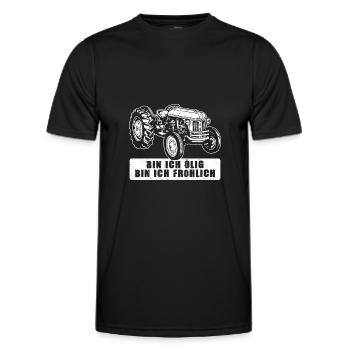 Bin Ich Ölig Bin Ich Fröhlich Mechaniker - Männer Funktions-T-Shirt - Schwarz - Vorne - AI Model Male 178 dark (178cm)
