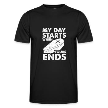 Bestatter Beerdigung Leichenwagen Bestatter - Männer Funktions-T-Shirt - Schwarz - Vorne - AI Model Male 178 dark (178cm)