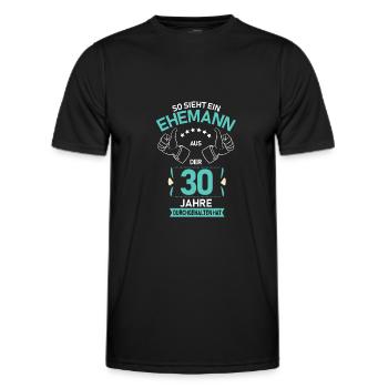 30. Hochzeit Ehemann Perlenhochzeit Geschenk - Männer Funktions-T-Shirt - Schwarz - Vorne - AI Model Male 178 dark (178cm)