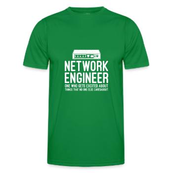 Techniciens de réseau Informatique Réseau Technk IT - T-shirt sport Homme - vert - Devant - AI Model Male 178 dark (178cm)
