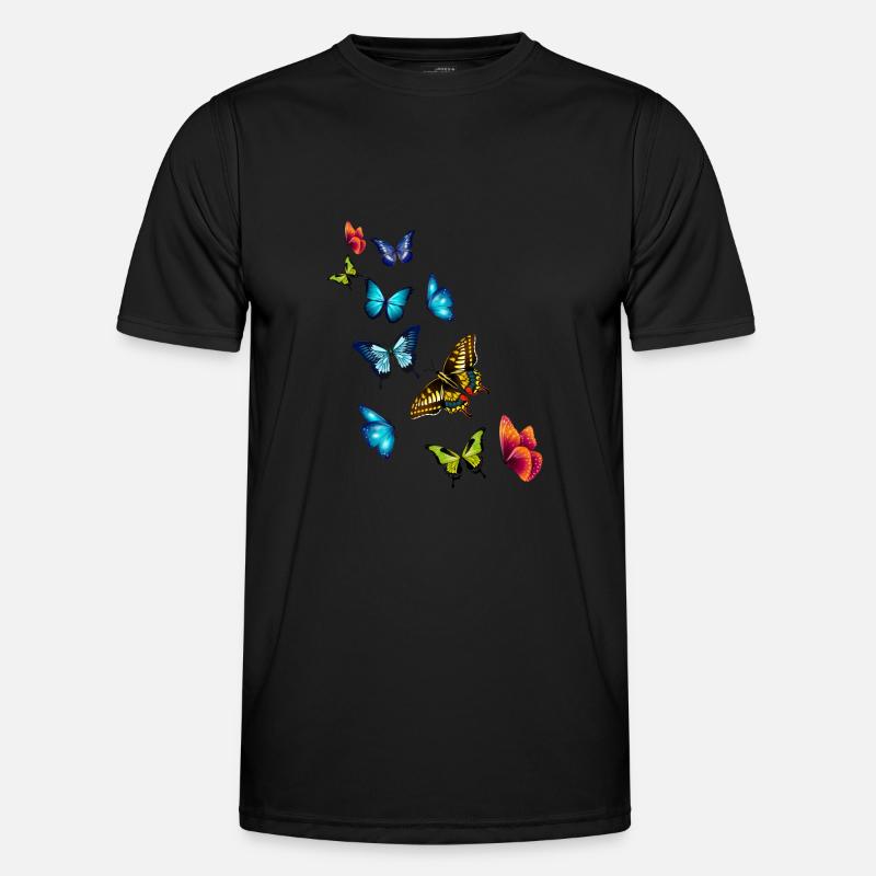 Mädchen Schöne Bunte Schmetterlinge Männer Funktions-T-Shirt