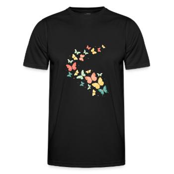 Bunter Schmetterling Schmetterlinge - Männer Funktions-T-Shirt - Schwarz - Vorne - AI Model Male 178 dark (178cm)