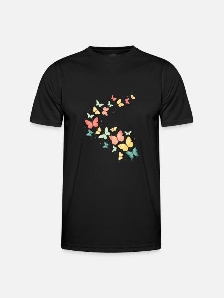 Bunter Schmetterling Schmetterlinge - Männer Funktions-T-Shirt - Schwarz