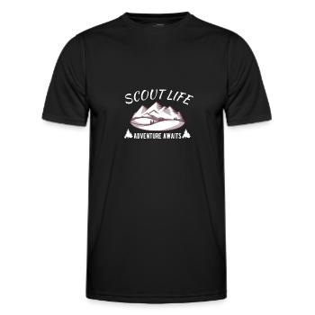 Scout Camping Outdoor : Scout Life - Männer Funktions-T-Shirt - Schwarz - Vorne - AI Model Male 178 dark (178cm)