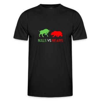 Stock Market trader/FOREX TRADER: Bulls vs. Bears - Männer Funktions-T-Shirt - Schwarz - Vorne - AI Model Male 178 dark (178cm)