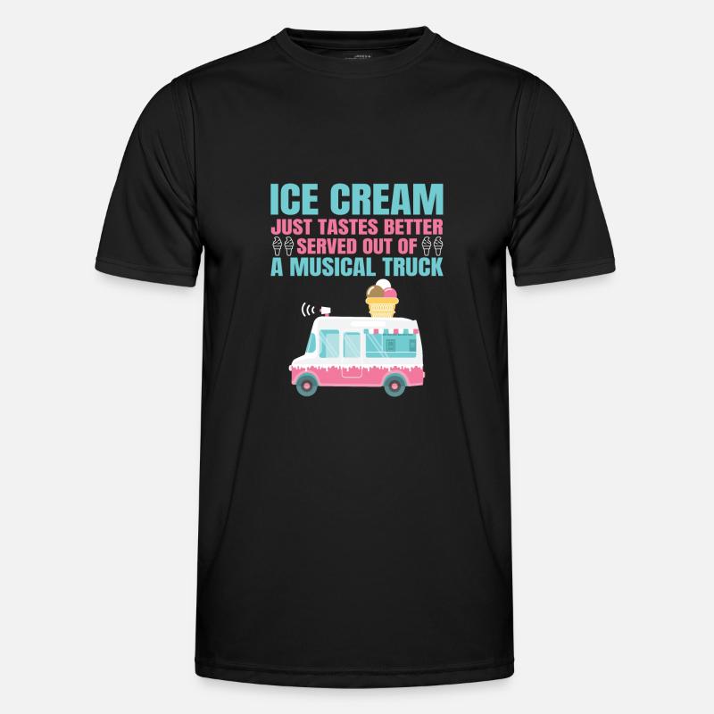 Eiswagen Eismann Eisverkäufer Eisdiele Eis Truck Männer Funktions-T-Shirt