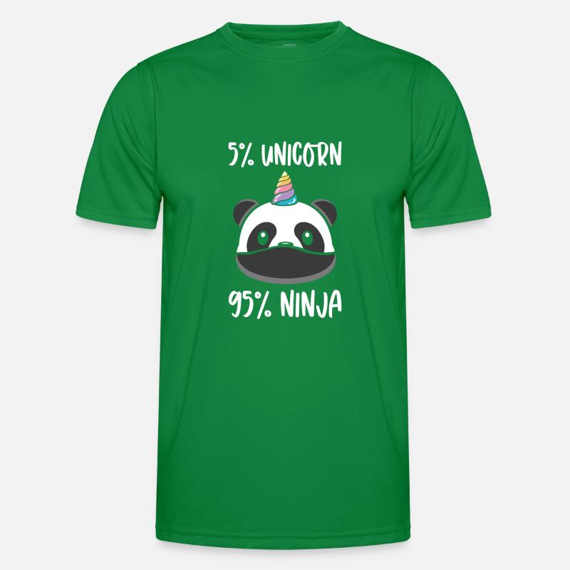 Einhorn Ninja Krieger Einhörner Panda Pandabär Männer Funktions-T-Shirt