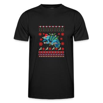Chameleon Ugly Christmas Sweater - Men's Functional T-Shirt - black - Front - AI Model Male 178 dark (178cm)