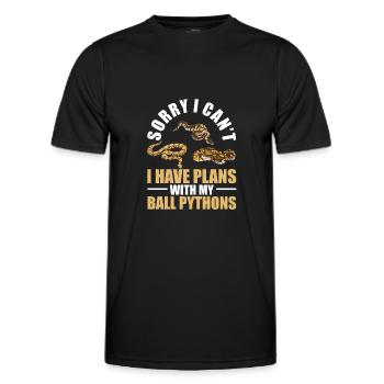 Plans With My King Python Snake Boa - Men's Functional T-Shirt - black - Front - AI Model Male 178 dark (178cm)