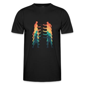 Clôture Rétro - T-shirt sport Homme - noir - Devant - AI Model Male 178 dark (178cm)