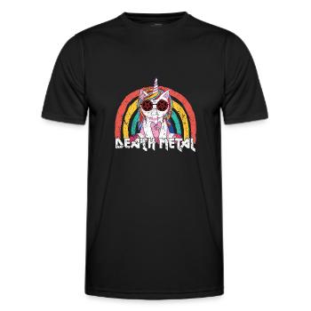 death metal Sweet / Grim Unicorn Rainbow - Men's Functional T-Shirt - black - Front - AI Model Male 178 dark (178cm)
