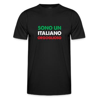 Italienisch Italienische Flagge Geschenk - Männer Funktions-T-Shirt - Schwarz - Vorne - AI Model Male 178 dark (178cm)