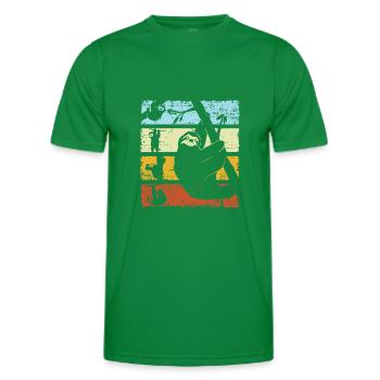 Vintage Retro Faultier Silhouette - Männer Funktions-T-Shirt - Kelly Green - Vorne - AI Model Male 178 dark (178cm)