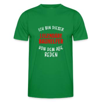 Bauhelfer Lustiger Spruch Hausbau Bauherr Geschenk - Männer Funktions-T-Shirt - Kelly Green - Vorne - AI Model Male 178 dark (178cm)