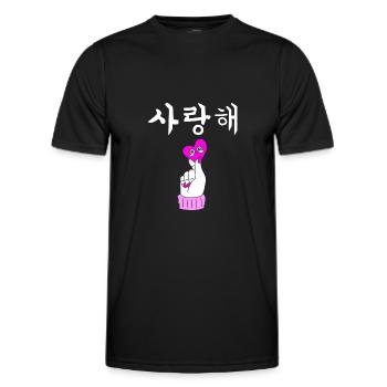 Kpop Kdrama Saranghae - T-shirt sport Homme - noir - Devant - AI Model Male 178 dark (178cm)