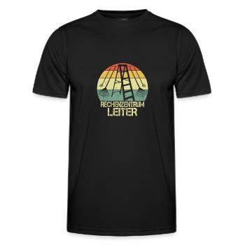 Rechenzentrum Retro Vintage Rechen & Besen Leiter - Männer Funktions-T-Shirt - Schwarz - Vorne - AI Model Male 178 dark (178cm)