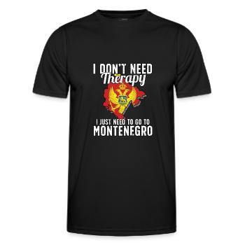 Montenegro flag I Montenegrin Souvenirs - Men's Functional T-Shirt - black - Front - AI Model Male 178 dark (178cm)