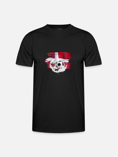 Dänmark Fußball Danmark fodbold - Männer Funktions-T-Shirt - Schwarz