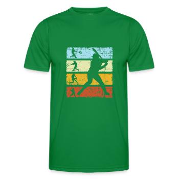 Rétro-joueur de baseball - T-shirt sport Homme - vert - Devant - AI Model Male 178 dark (178cm)