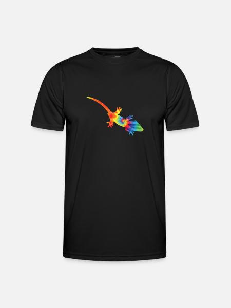 Crested Gecko Tie Dye - Men's Functional T-Shirt - black