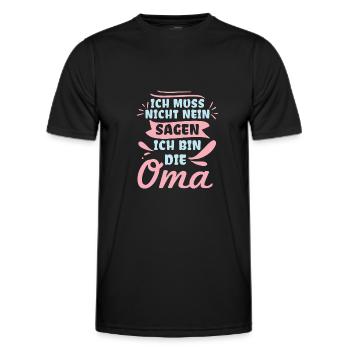 Ich Muss Nicht Nein Sagen Ich Bin Die Oma - Männer Funktions-T-Shirt - Schwarz - Vorne - AI Model Male 178 dark (178cm)