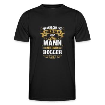 Roller Motorrad Bike Stunt Tuning Mann Vintage - Männer Funktions-T-Shirt - Schwarz - Vorne - AI Model Male 178 dark (178cm)