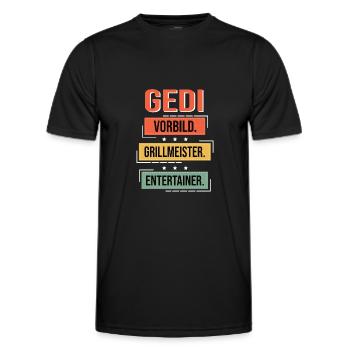 Gedi Vorbild Grillmeister Entertainer Taufged - Männer Funktions-T-Shirt - Schwarz - Vorne - AI Model Male 178 dark (178cm)