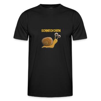 Escargot ou même en Hesse Schneckchen - T-shirt sport Homme - noir - Devant - AI Model Male 178 dark (178cm)