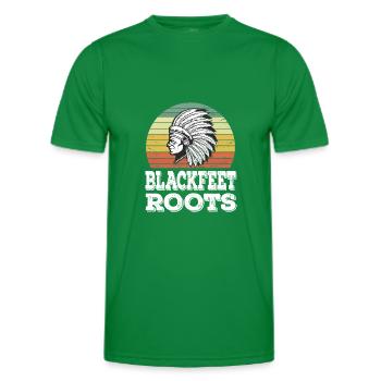 Blackfeet Tribe Native American Indian Indianer - T-shirt sport Homme - vert - Devant - AI Model Male 178 dark (178cm)