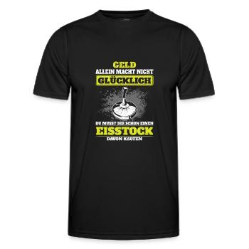 Geld allein macht nicht glücklich Eisstockschießen - Männer Funktions-T-Shirt - Schwarz - Vorne - AI Model Male 178 dark (178cm)